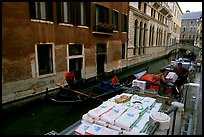 Delivery through a little canal. Venice, Veneto, Italy ( color)
