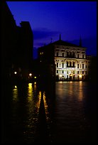 Rezzonico palace illuminated at night, along the Grand Canal. Venice, Veneto, Italy ( color)