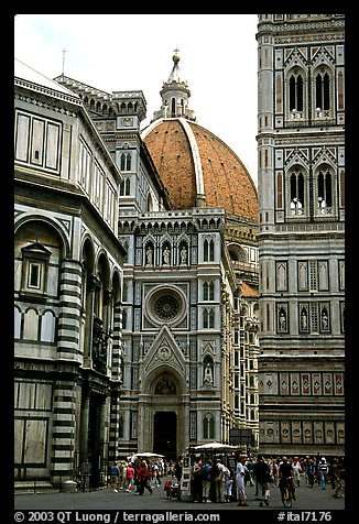 Baptistry, Campanile tower, and Duomo. Florence, Tuscany, Italy (color)
