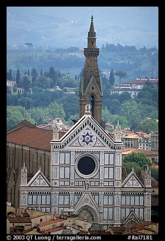Santa Croce, seen from the Campanile. Florence, Tuscany, Italy (color)