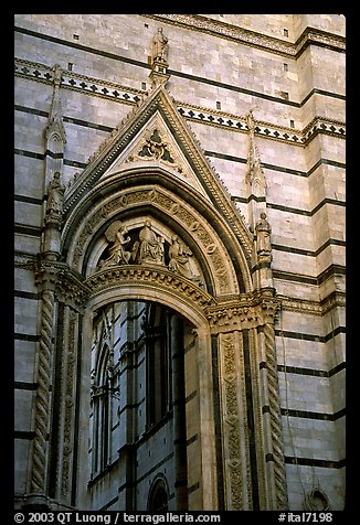 Gate in Duomo wall. Siena, Tuscany, Italy (color)