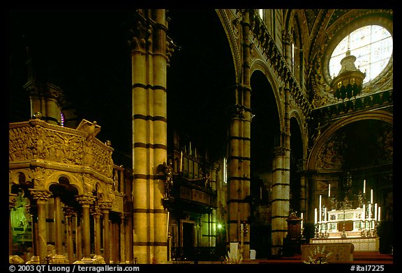 Interior of the Siena Duomo. Siena, Tuscany, Italy (color)