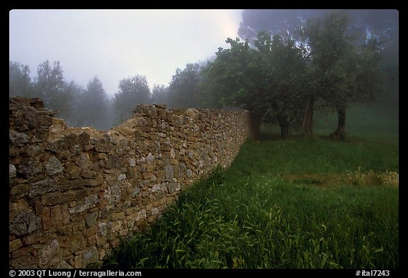 Stone wall. San Gimignano, Tuscany, Italy