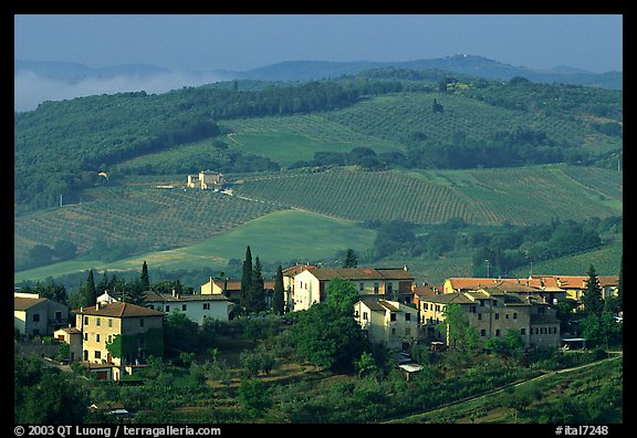 Countryside around the town. San Gimignano, Tuscany, Italy (color)