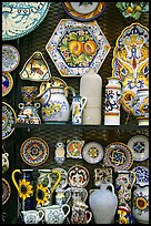 Ceramic plates on display. Orvieto, Umbria