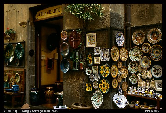 Ceramic plate store. Orvieto, Umbria