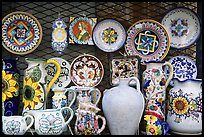 Assortment of ceramic pieces for sale. Orvieto, Umbria (color)