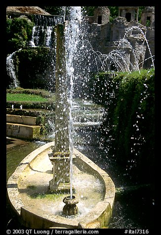 Boat shaped fountain, Villa d'Este. Tivoli, Lazio, Italy (color)