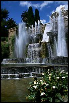 Largest fountain in the gardens of Villa d'Este. Tivoli, Lazio, Italy (color)