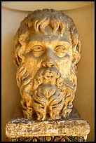 Sculptured head, Villa d'Este. Tivoli, Lazio, Italy