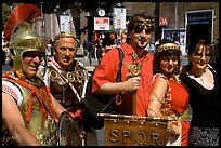 Roman Legionnaires pose with tourists, Roman Forum. Rome, Lazio, Italy ( color)