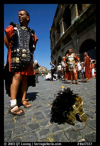 Wherever I rest my helmet, that's my home, Roman Forum. Rome, Lazio, Italy