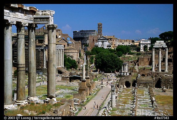 Roman Forum and Colosseum. Rome, Lazio, Italy (color)