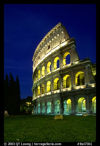 Colosseum at night. Rome, Lazio, Italy