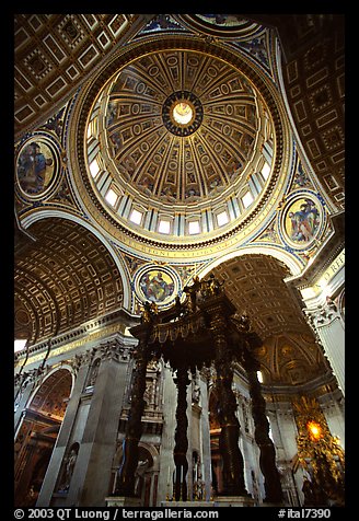 Baldachino, and Dome of Basilic Saint Peter. Vatican City