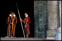 Swiss guards on sentry duty. Vatican City (color)