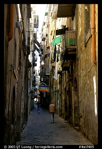 Narrow side street in Spaccanapoli. Naples, Campania, Italy