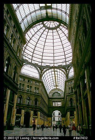 Roof and arcades of Galleria Umberto I. Naples, Campania, Italy