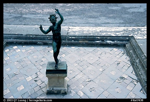 Statue in Casa del Fauno (Villa of the Faune). Pompeii, Campania, Italy (color)
