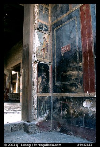 Fresco on the walls of Villa Vettii. Pompeii, Campania, Italy (color)