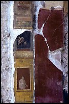 Detail on a wall of Villa Vettii. Pompeii, Campania, Italy (color)