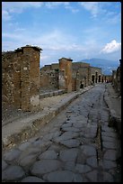 Paved street and ruins. Pompeii, Campania, Italy ( color)