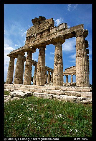 Ruins of Greek Temple of Ceres. Campania, Italy (color)
