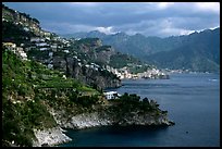 Coastline with Amalfi in the background. Amalfi Coast, Campania, Italy ( color)