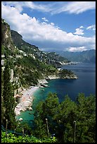 Hills plunging into the Mediterranean. Amalfi Coast, Campania, Italy ( color)