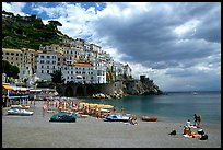 Beach and houses,  Amalfi. Amalfi Coast, Campania, Italy ( color)