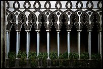 Gothic columns in Villa Rufolo, whose last resident was Richard Wagner, Ravello. Amalfi Coast, Campania, Italy ( color)