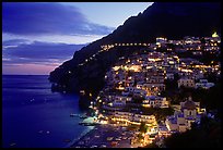 Lights on Positano. Amalfi Coast, Campania, Italy (color)