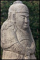 Stone figure of civil official, Seolleung, Samreung Gongwon. Seoul, South Korea (color)