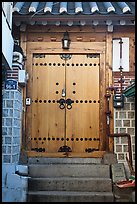 Wooden door, Bukchon Hanok Village. Seoul, South Korea (color)