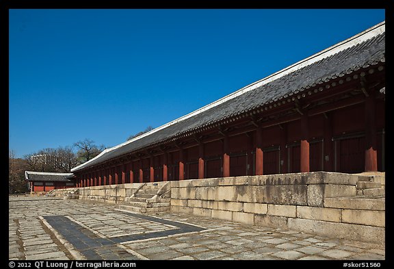 Main royal shrine, Jongmyo. Seoul, South Korea (color)