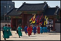 Ceremony of gate guard change, Gyeongbokgung. Seoul, South Korea (color)