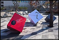 Sculptures celebrating city choice as world design capital. Seoul, South Korea ( color)