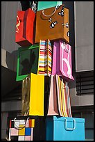 Shopping bags sculpture, Dongdaemun. Seoul, South Korea ( color)