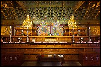 Interior of side hall, Haeinsa Temple. South Korea (color)