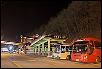 Bus station near Haeinsa at night. South Korea (color)