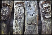Sculptures on wood stems. Hahoe Folk Village, South Korea ( color)