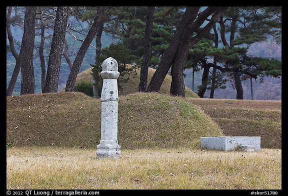 Funeral grass mounds. Hahoe Folk Village, South Korea