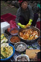 Woman during early winter kim chee preparation. Gyeongju, South Korea ( color)