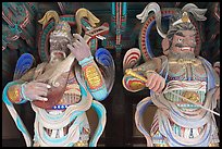 Painted wooden statues, Bulguk-sa. Gyeongju, South Korea ( color)