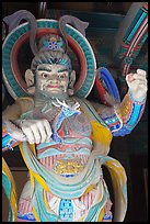 Painted statue with dragon, Bulguksa. Gyeongju, South Korea