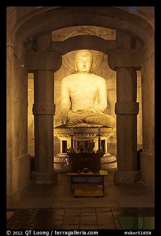 Buddha inside Seokguram Grotto. Gyeongju, South Korea