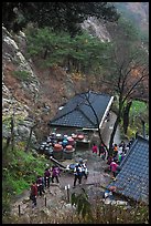 Sangseonam hermitage from above, Mt Namsan. Gyeongju, South Korea (color)