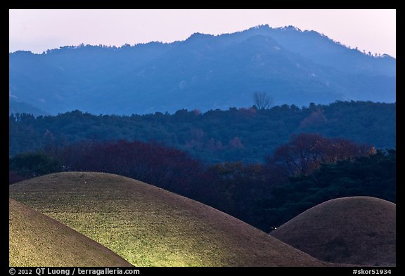 Burial mounds and hills. Gyeongju, South Korea