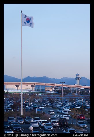 Parking lot of airport, Busan. South Korea