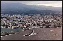 Aerial view of Jeju-Si. Jeju Island, South Korea ( color)